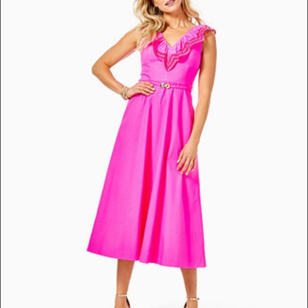 Lilly Pulitzer Carine stretch midi dress 00 NWT